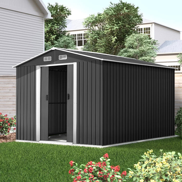 Giantz Garden Shed Outdoor Storage Sheds Tool Workshop 2.6X3.89X2.02M with Base