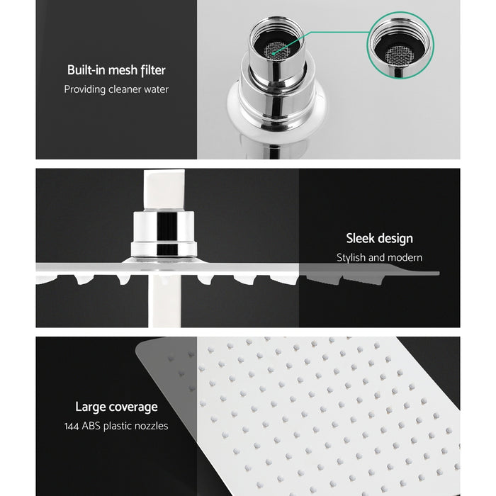 Cefito WELS 10'' Rain Shower Head Taps Round Handheld High Pressure Wall Chrome