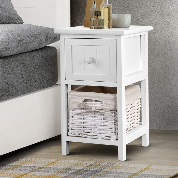 2 PCS Ariss Bedside Table - White