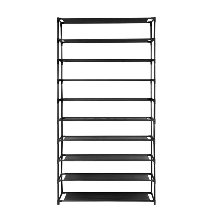 50 Pairs 10 Tier Shoe Rack Metal Shelf Holder Stackable Portable Black