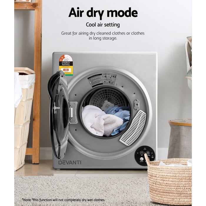 Devanti 5kg Vented Tumble Dryer - Silver