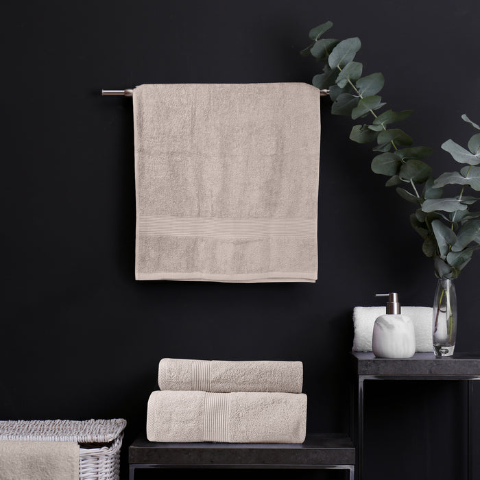 Royal Comfort 4 Piece Cotton Bamboo Towel Set 450GSM Luxurious Absorbent Plush  Beige