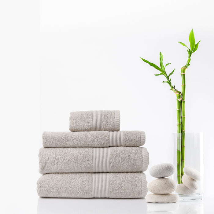Royal Comfort 4 Piece Cotton Bamboo Towel Set 450GSM Luxurious Absorbent Plush  Sea Holly