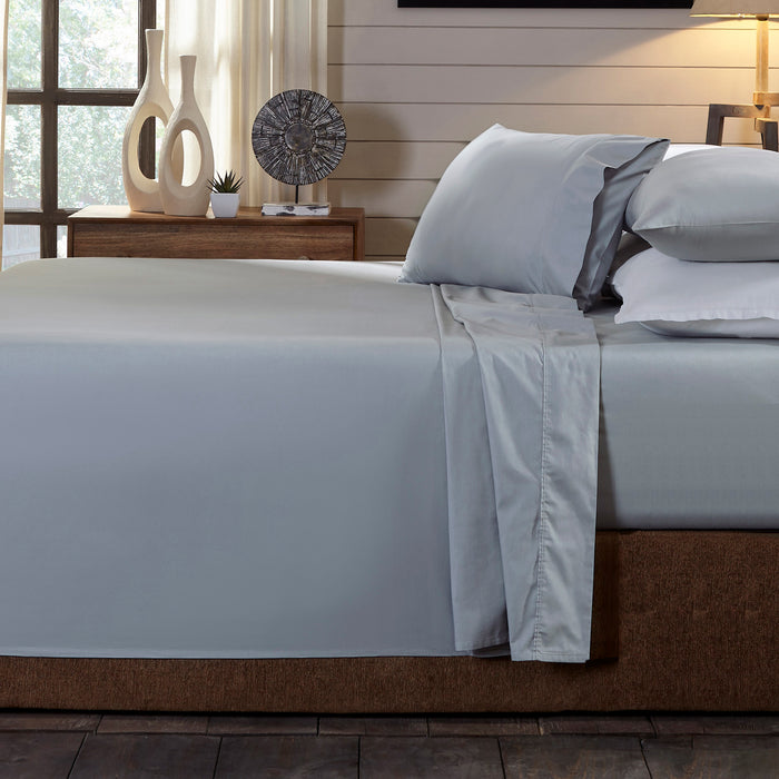 Royal Comfort 250TC Organic 100% Cotton Sheet Set 4 Piece Luxury Hotel Style Double Graphite