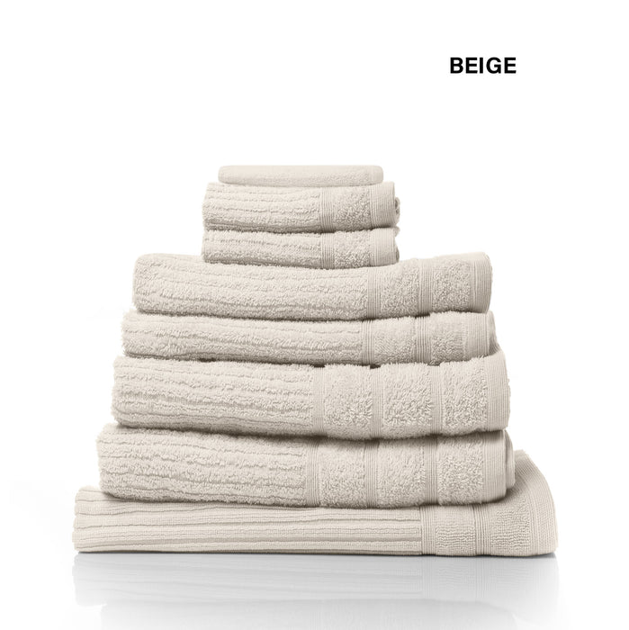 Royal Comfort Eden Egyptian Cotton 600GSM 8 Piece Luxury Bath Towels Set 8 Piece Beige