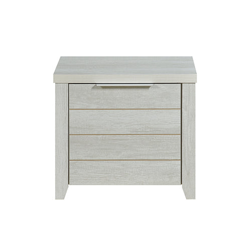 Bedside Table 2 drawers Storage Table Night Stand MDF in White Ash