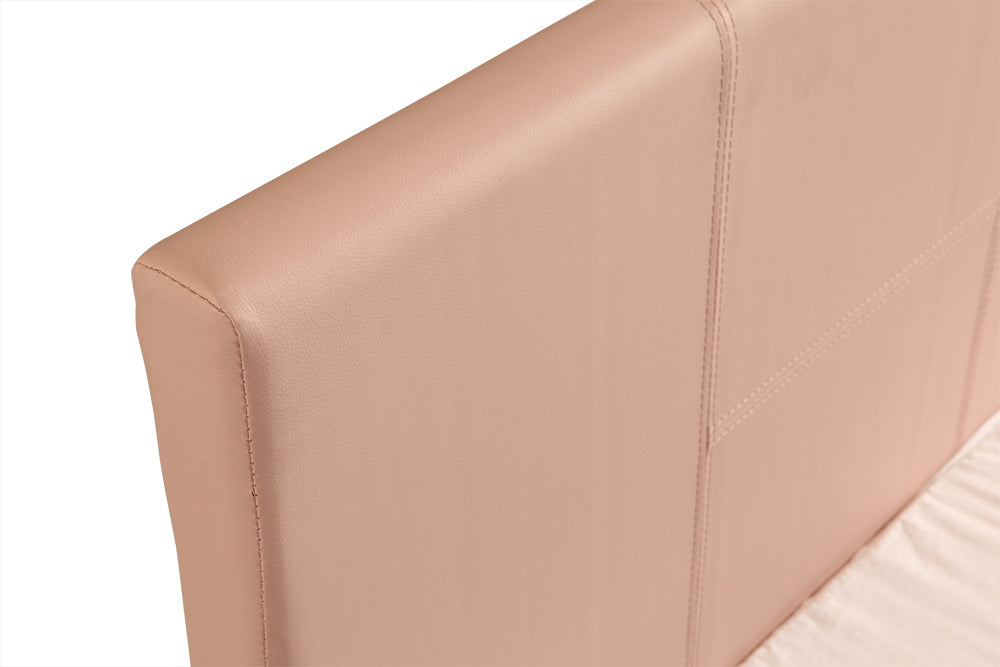 Single PU Leather Bed Frame Pink