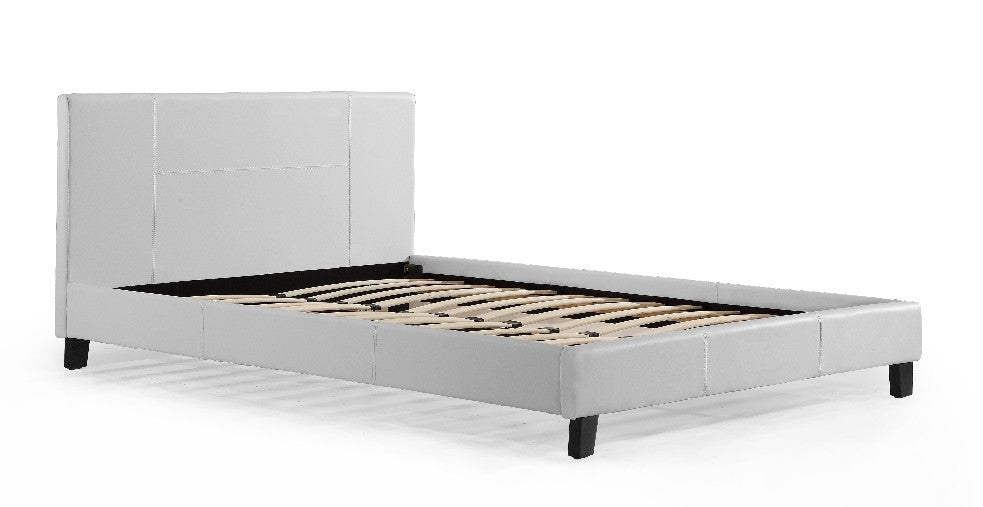 Double PU Leather Bed Frame White