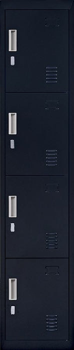 Padlock-operated lock 4 Door Locker for Office Gym Black