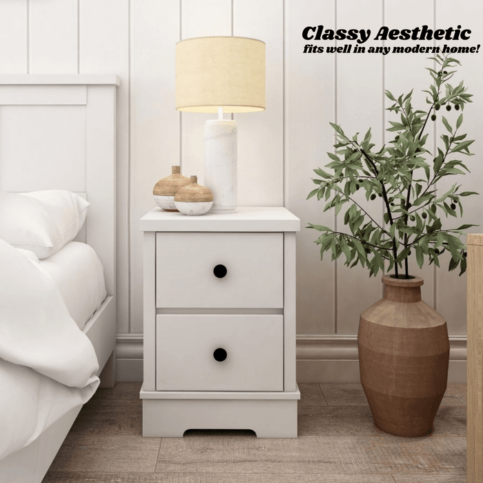 Margaux White Coastal Style Bedside Table