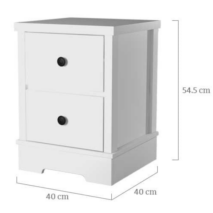 Margaux White Coastal Style Bedside Table