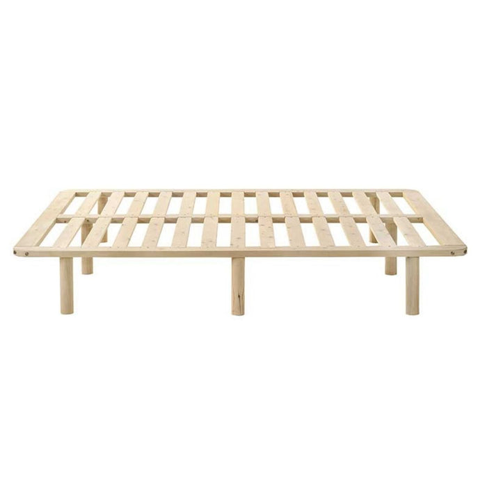 Platform Bed Base Frame Wooden Natural Single Pinewood