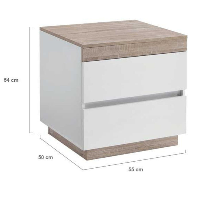 Ashley Coastal White Wooden Bedside Table