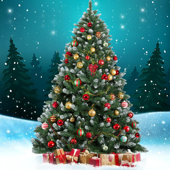 Jingle Jollys 6FT Christmas Snow Tree - Green