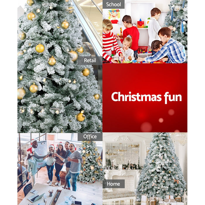 Jingle Jollys Snowy Christmas Tree 2.4M 8FT Xmas Decorations 859 Tips