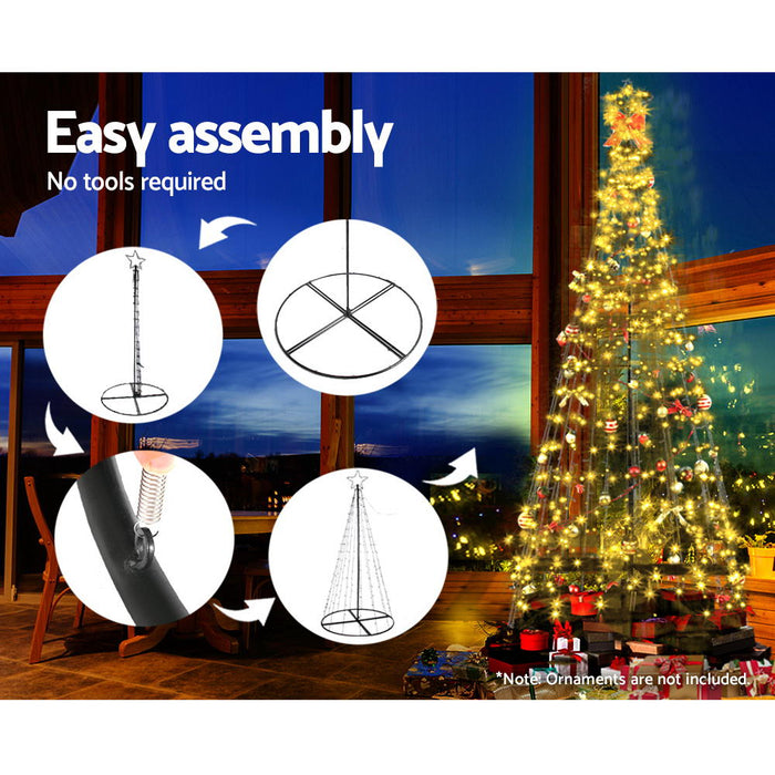 Jingle Jollys 3M LED Christmas Tree Lights Xmas 330pc LED Warm White Optic Fiber