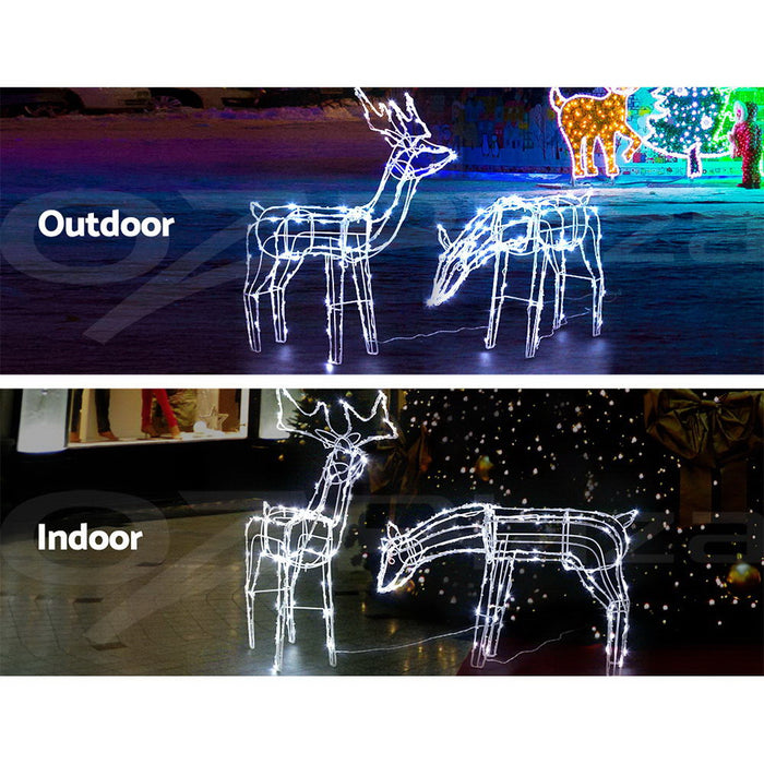 Jingle Jollys Christmas Motif Lights LED Rope Reindeer Waterproof Solar Powered