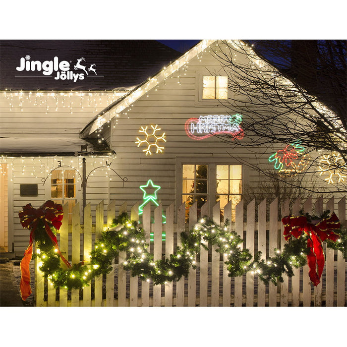 Jingle Jollys Christmas Motif Lights LED Rope Merry Xmas Waterproof Colourful
