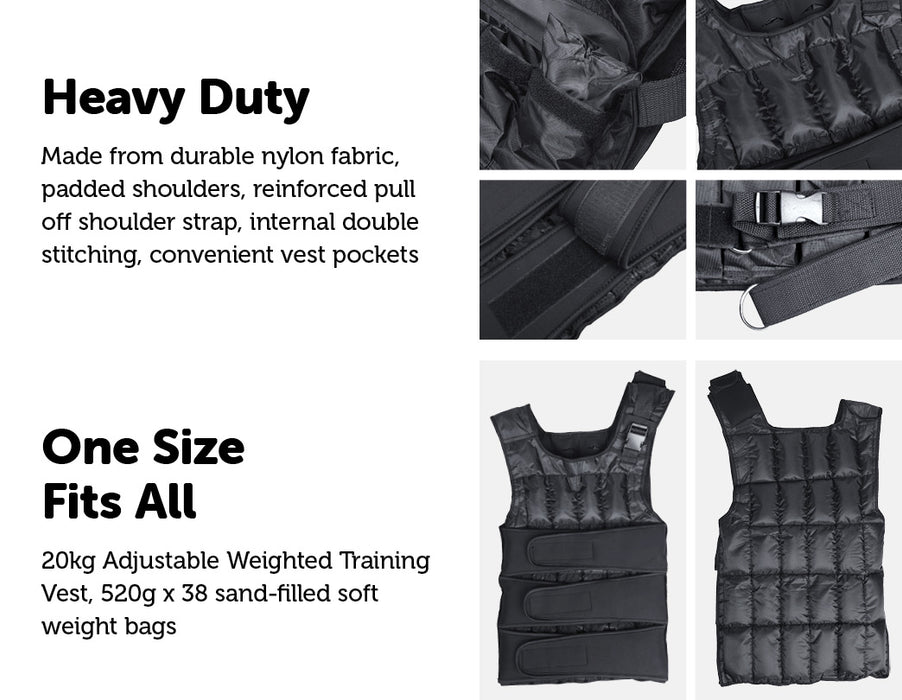 Adjustable Weighted Vest - 20 KG