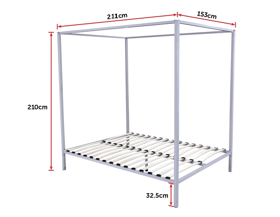 4 Four Poster Queen Bed Frame