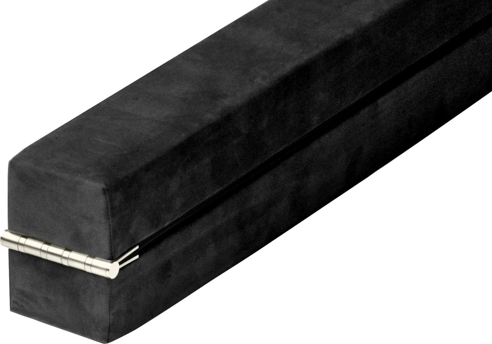 2.2m Gymnastics Folding Balance Beam Black Synthetic Suede
